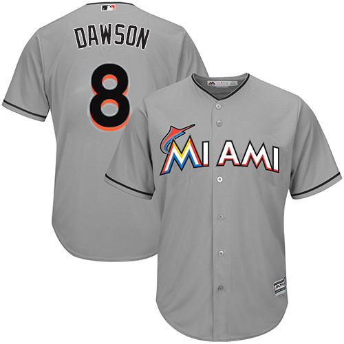Marlins #8 Andre Dawson Grey Cool Base Stitched Youth MLB Jersey - Click Image to Close